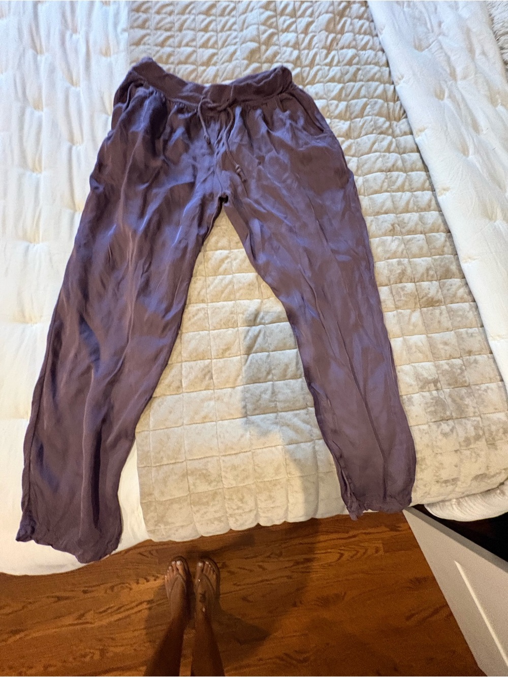 Meo Meli Deep Plum silky Drawstring Pants